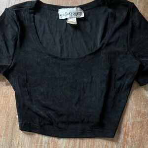Necessary Objects Cropped rayon/nylon top in Black. Brand new,. Size Medium.